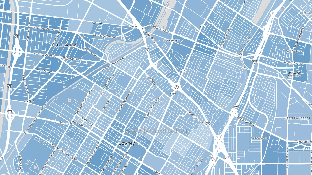 90240, CA block-group political-lean map