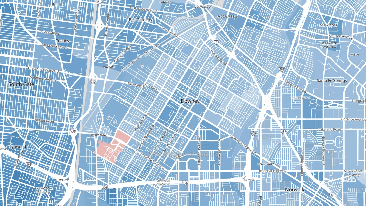 90241, CA block-group political-lean map