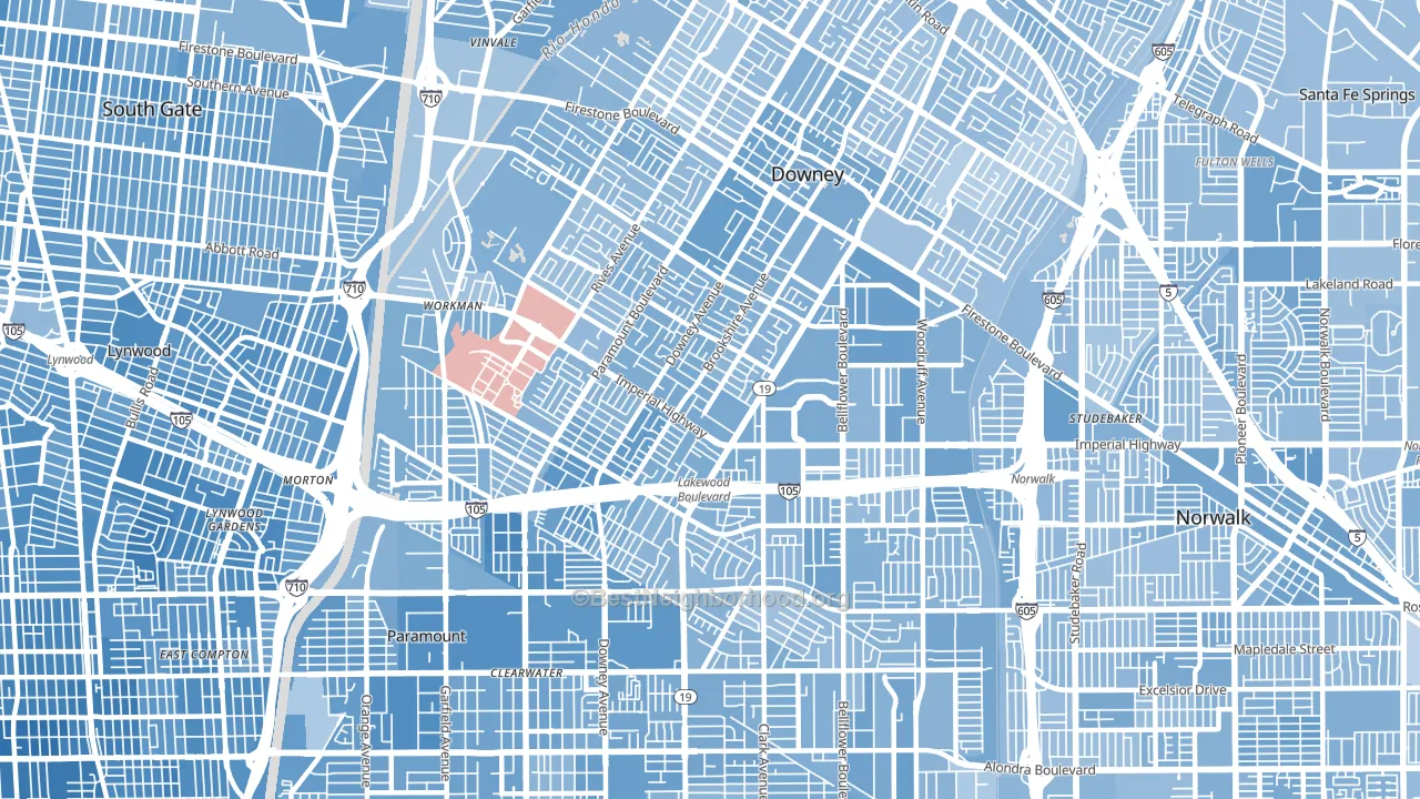 90242, CA block-group political-lean map