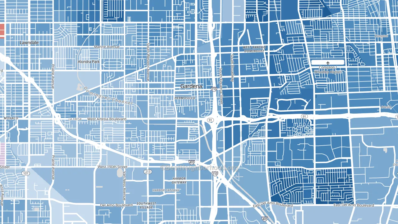 90248, CA block-group political-lean map