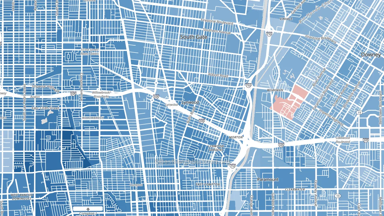 90262, CA block-group political-lean map