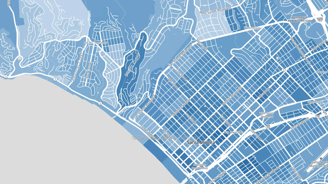 90402, CA block-group political-lean map