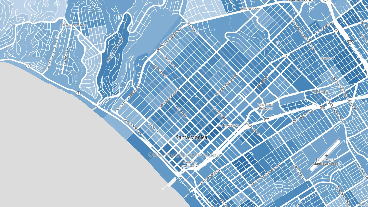 90403, CA block-group political-lean map