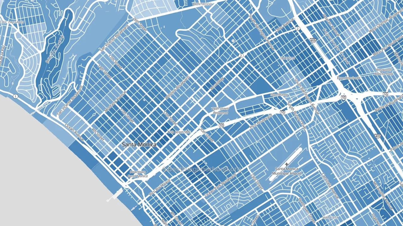 90404, CA block-group political-lean map