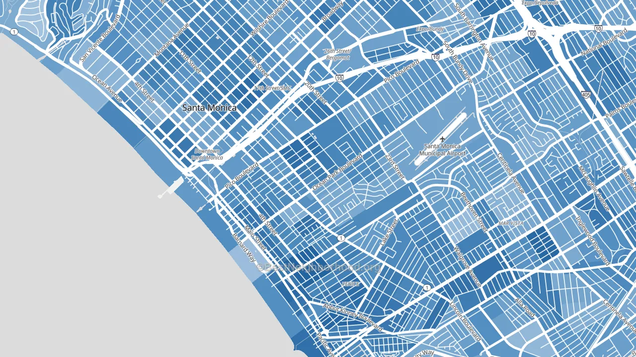 90405, CA block-group political-lean map
