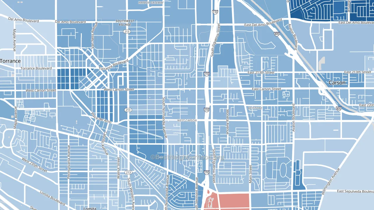 90502, CA block-group political-lean map