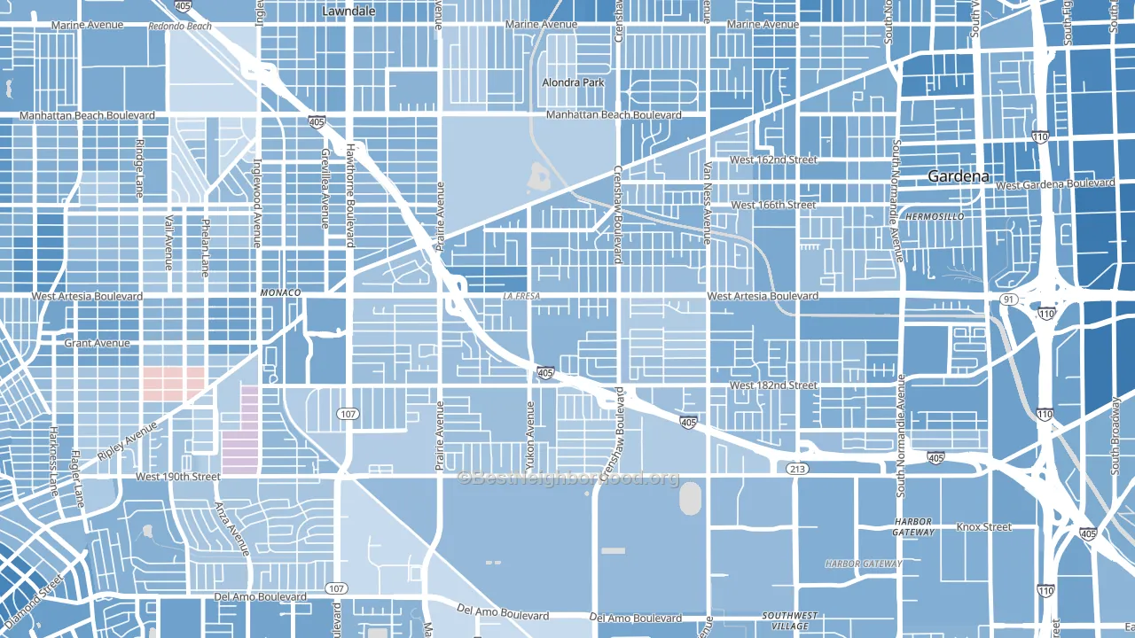 90504, CA block-group political-lean map