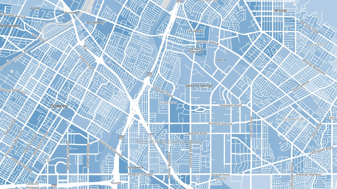 90670, CA block-group political-lean map