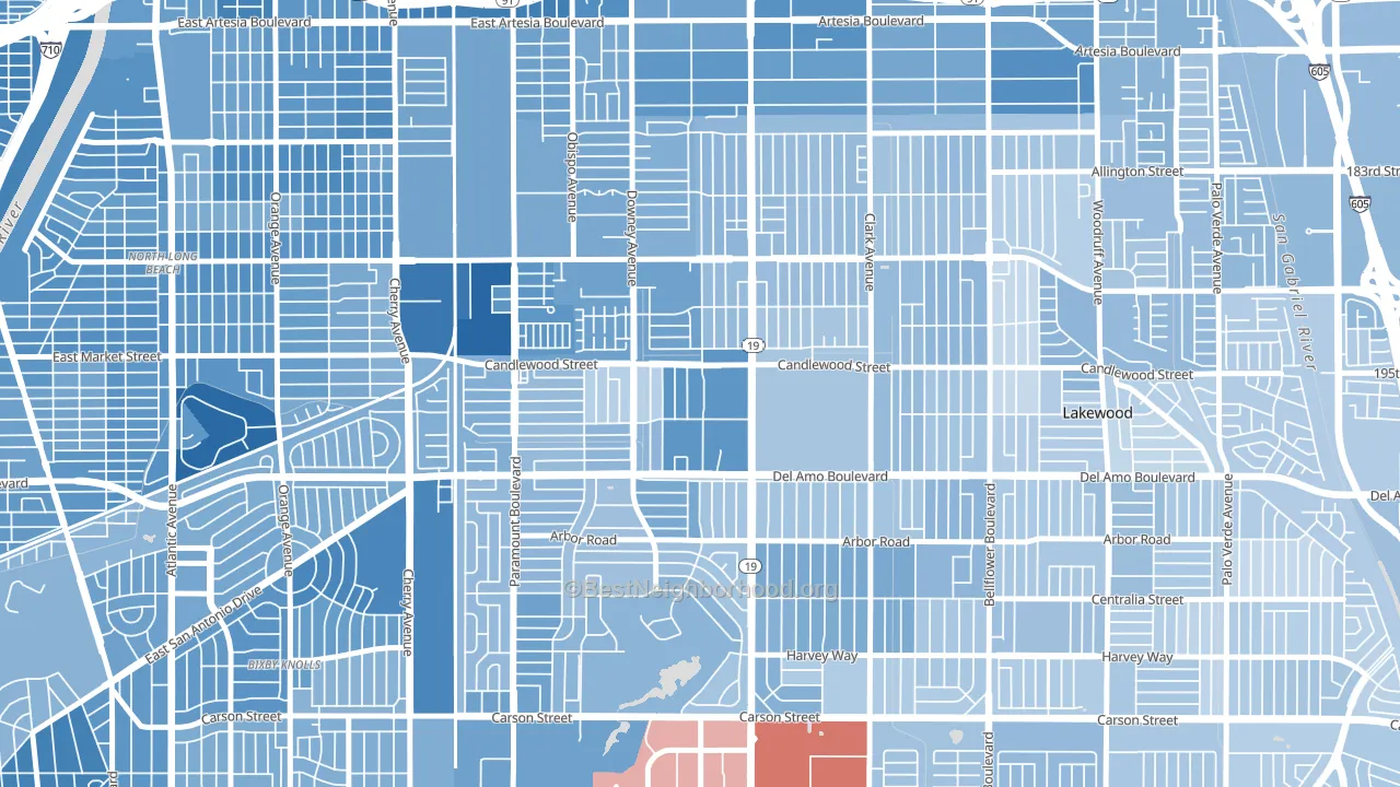 90712, CA block-group political-lean map