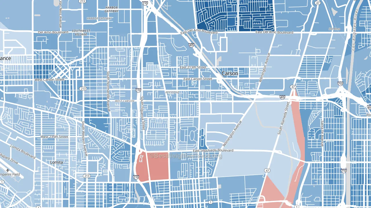 90745, CA block-group political-lean map