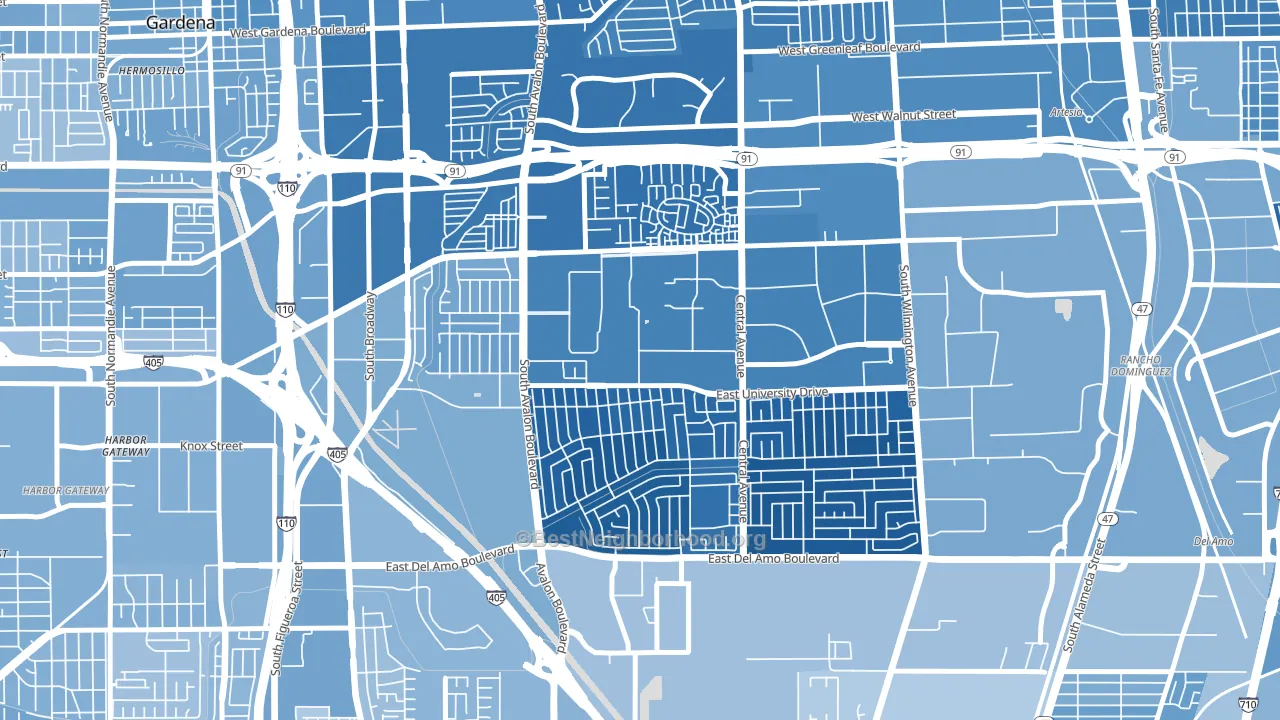 90746, CA block-group political-lean map