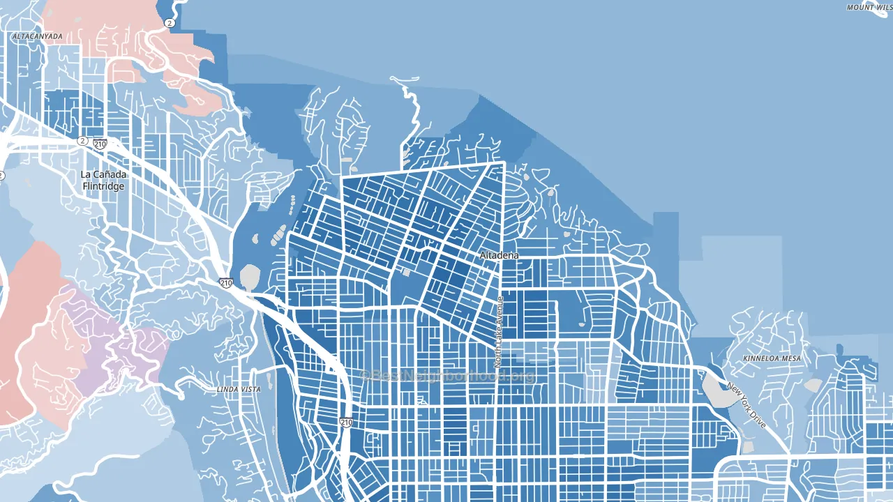 91001, CA block-group political-lean map