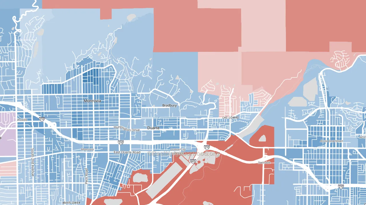 91008, CA block-group political-lean map