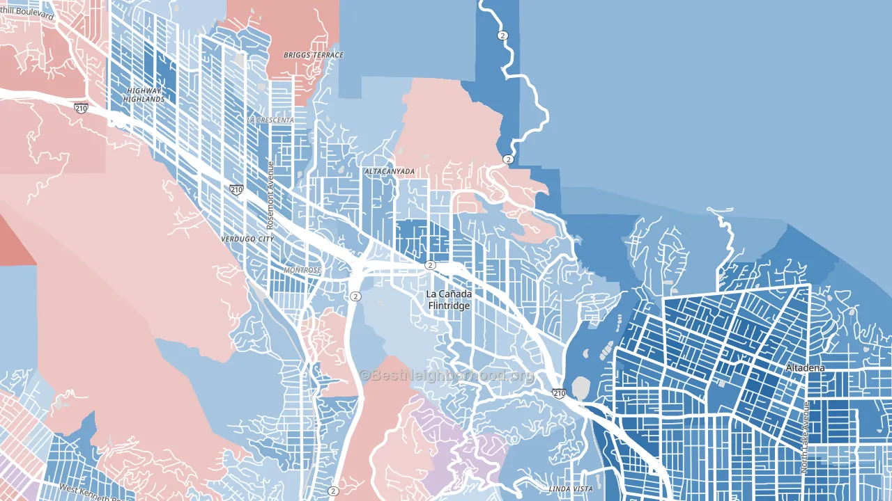 91011, CA block-group political-lean map