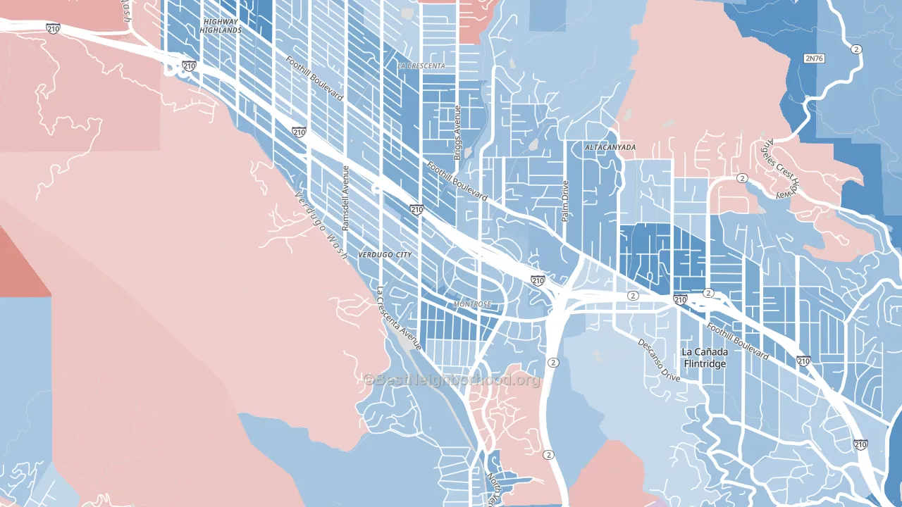 91020, CA block-group political-lean map