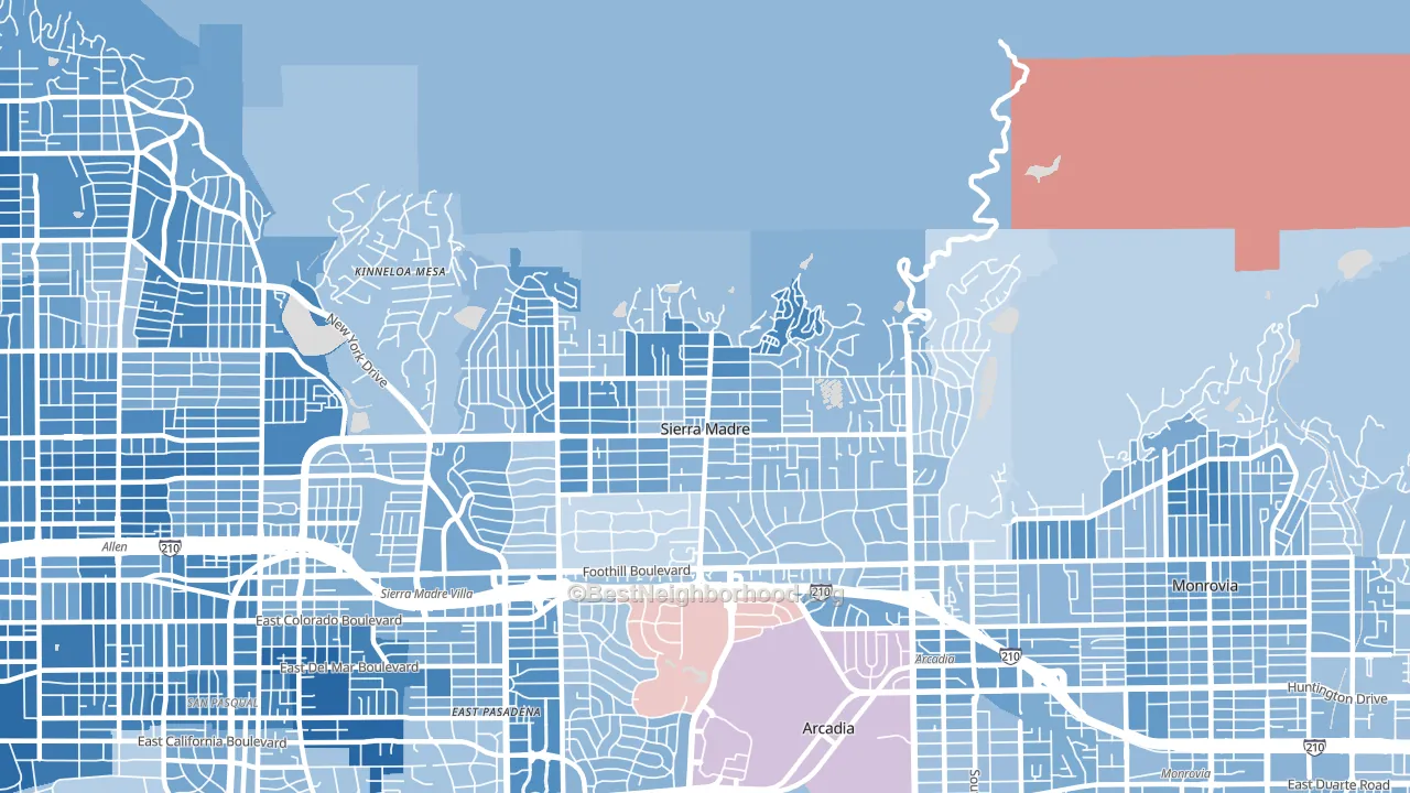 91024, CA block-group political-lean map