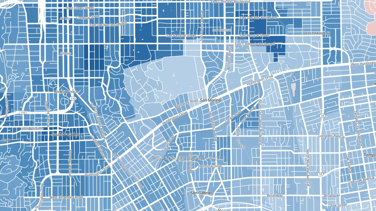 91108, CA block-group political-lean map