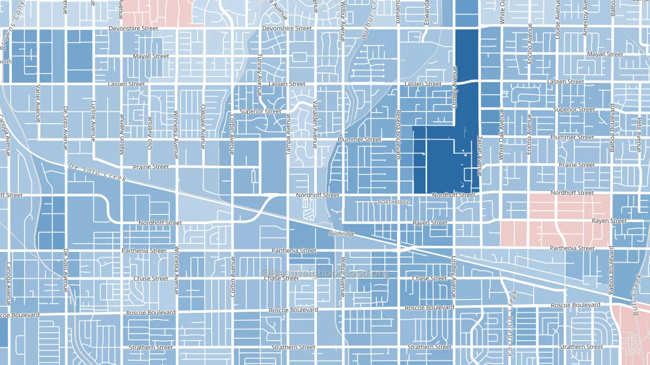 91324, CA block-group political-lean map