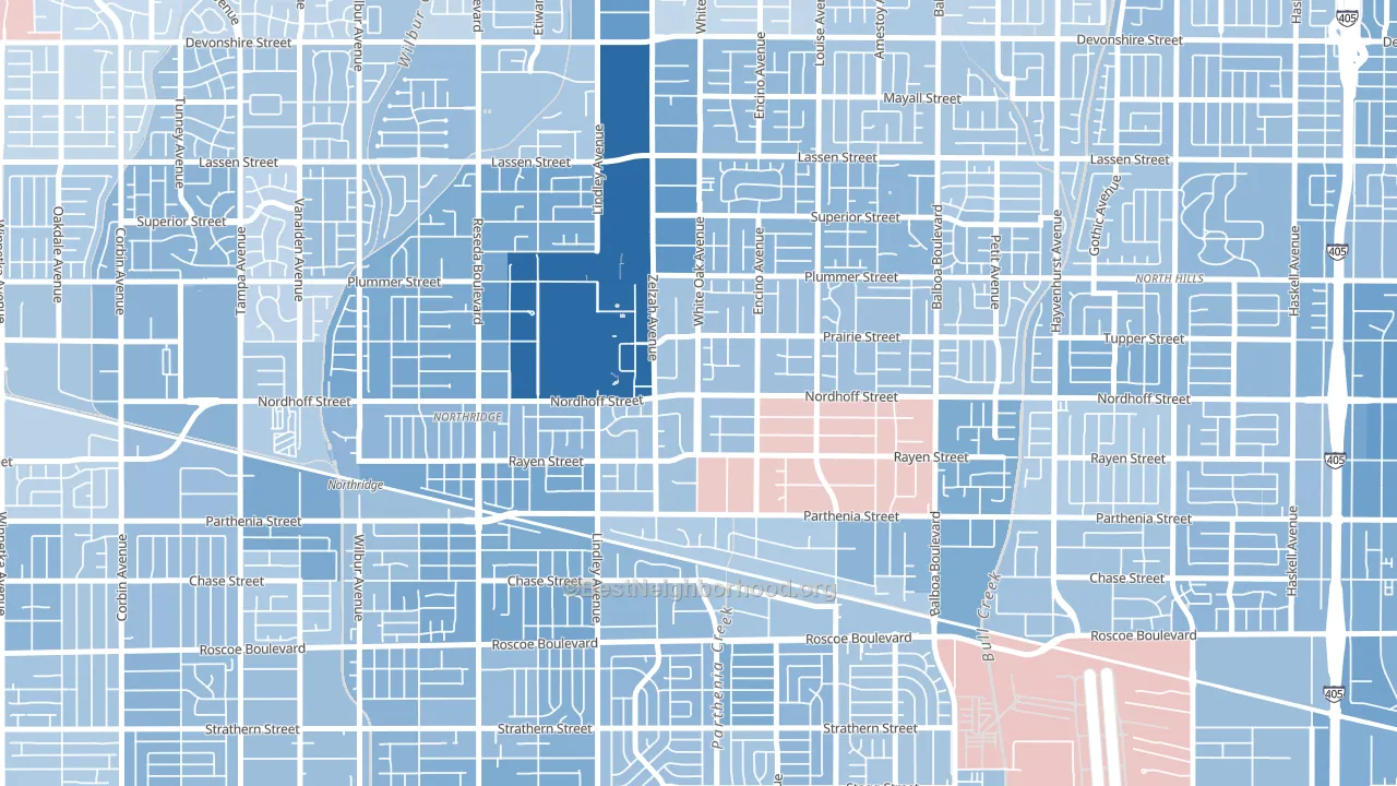 91325, CA block-group political-lean map