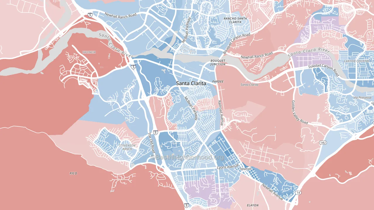 91355, CA block-group political-lean map