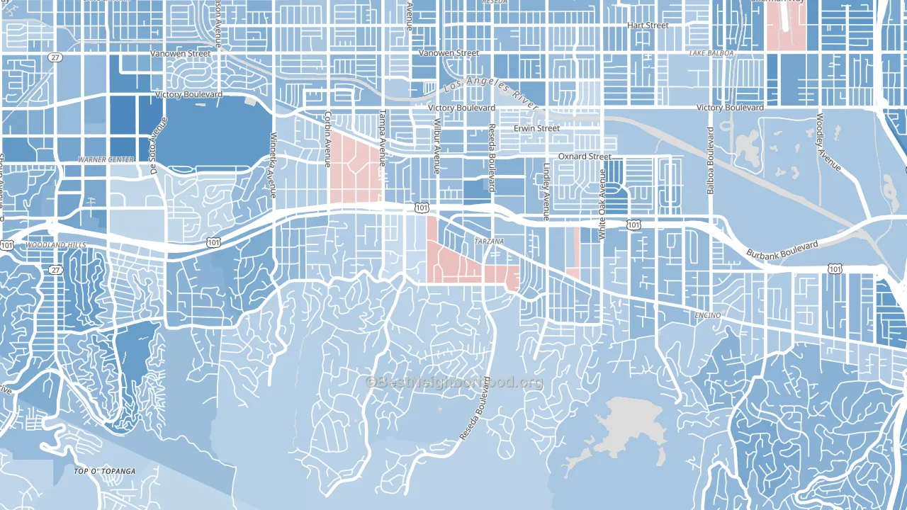 91356, CA block-group political-lean map