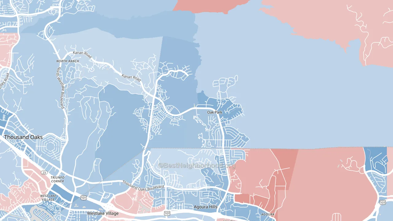 91377, CA block-group political-lean map