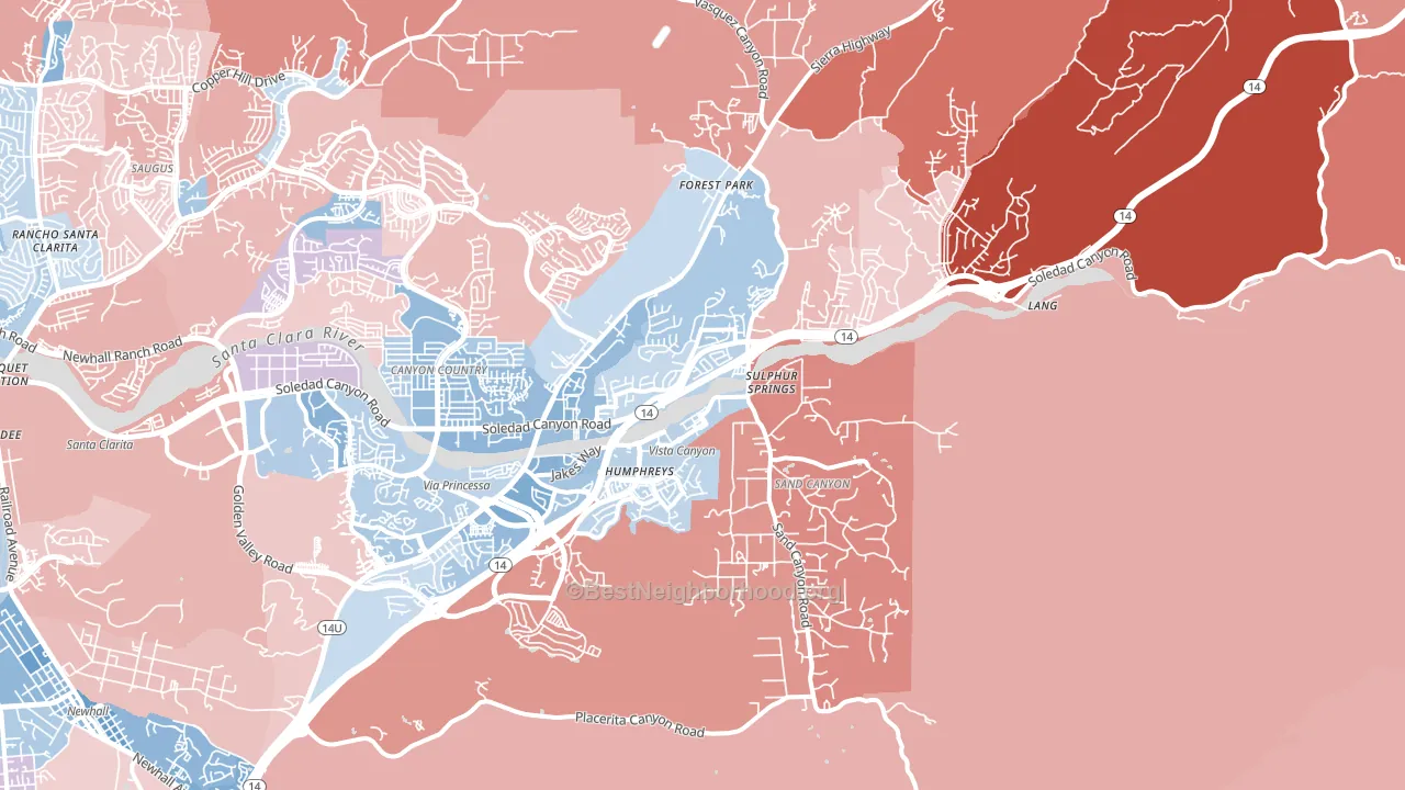 91387, CA block-group political-lean map