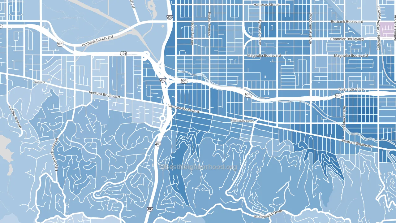 91403, CA block-group political-lean map