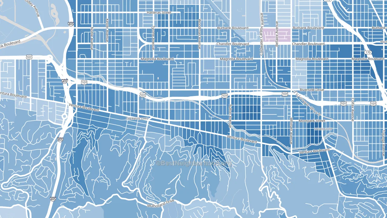 91423, CA block-group political-lean map