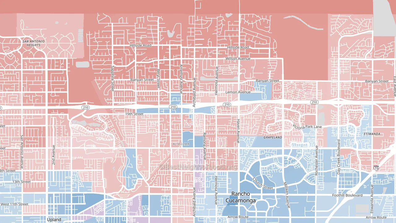 91701, CA block-group political-lean map