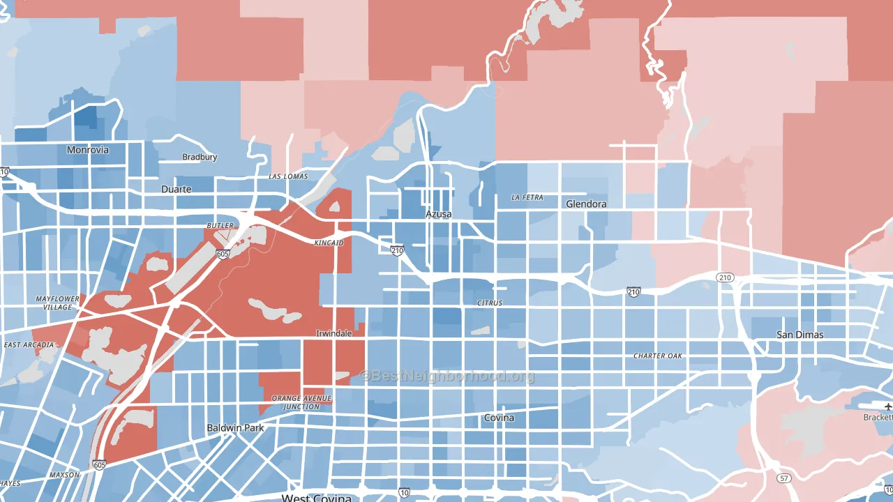 91702, CA block-group political-lean map