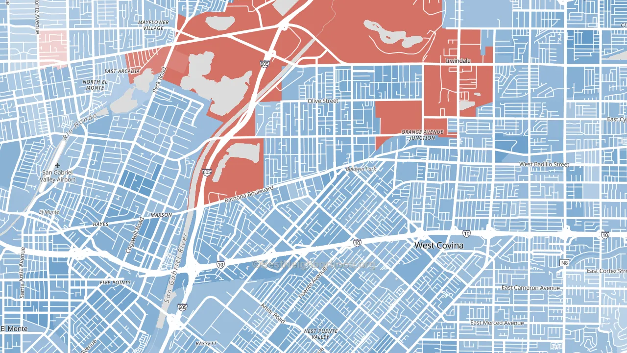 91706, CA block-group political-lean map