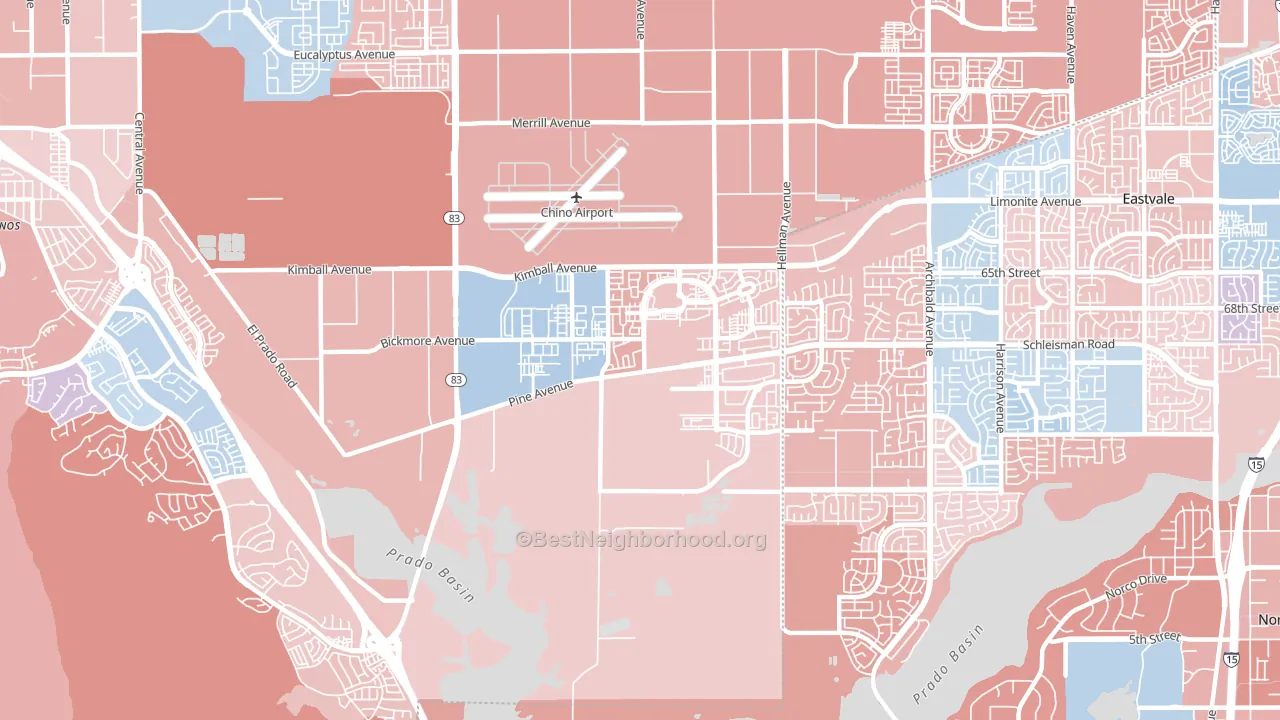 91708, CA block-group political-lean map