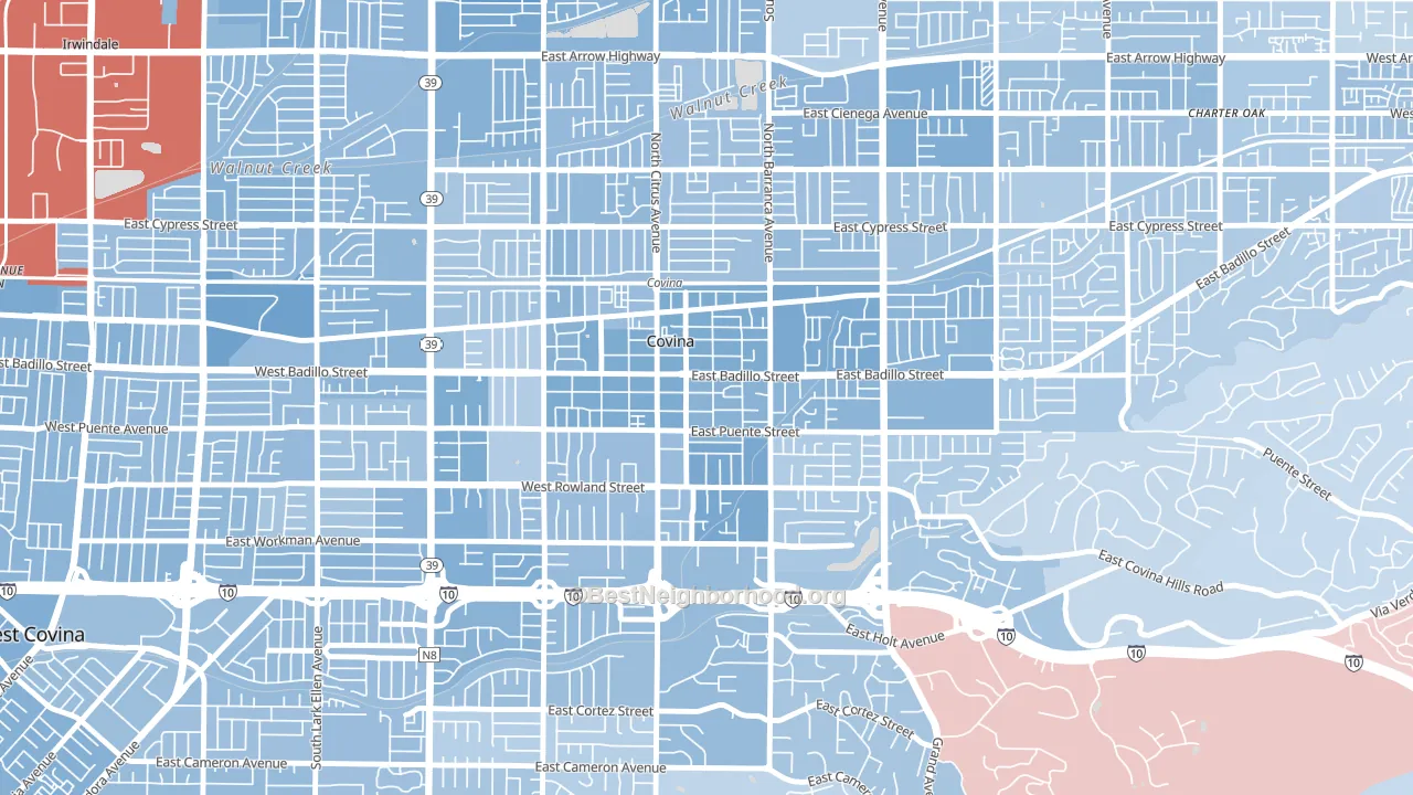 91723, CA block-group political-lean map
