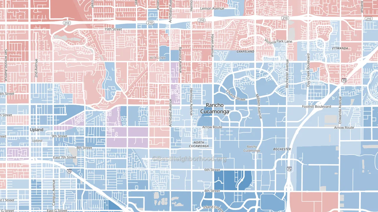 91730, CA block-group political-lean map