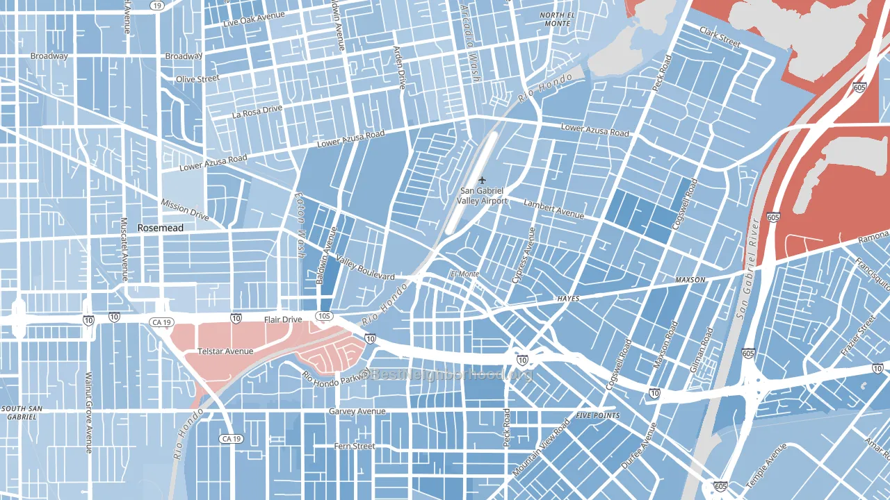 91731, CA block-group political-lean map