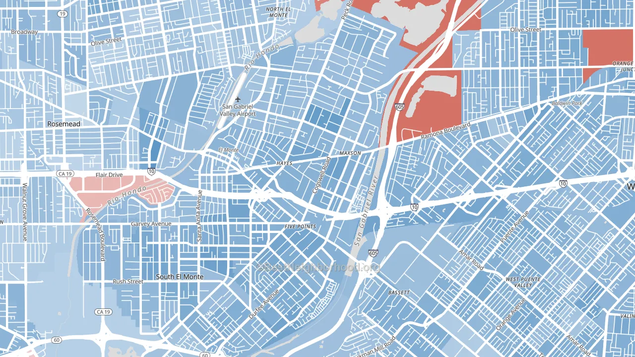 91732, CA block-group political-lean map