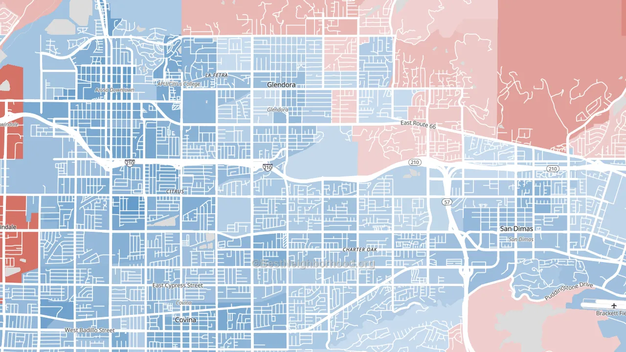 91740, CA block-group political-lean map