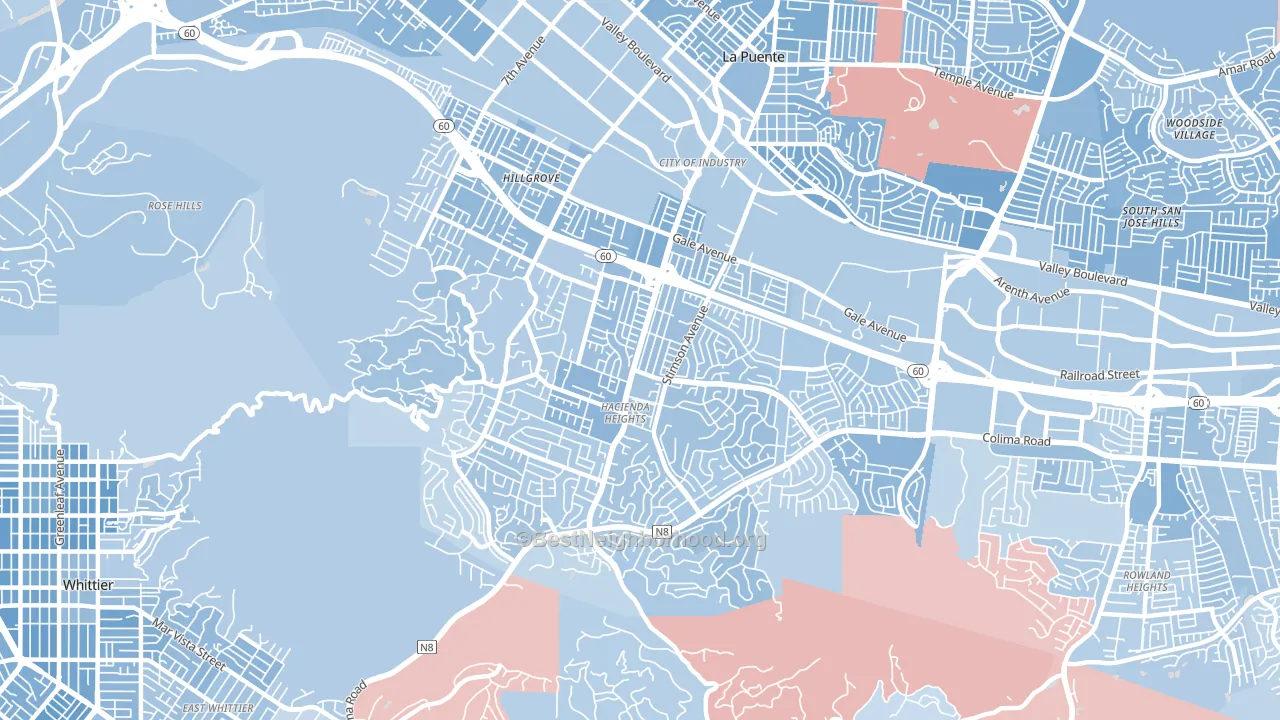 91745, CA block-group political-lean map