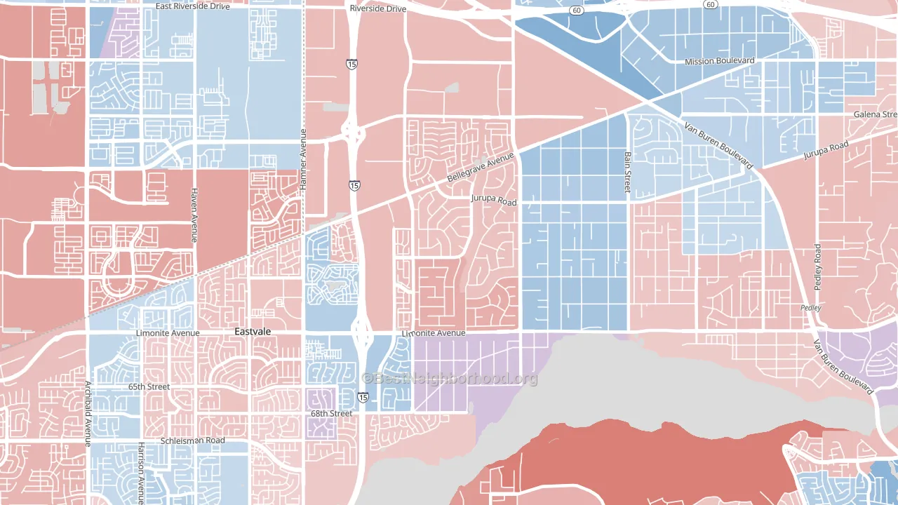 91752, CA block-group political-lean map