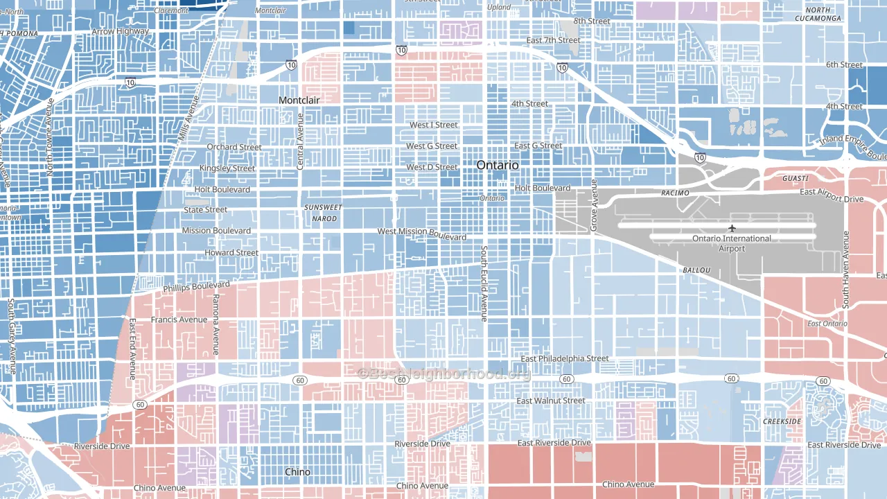 91762, CA block-group political-lean map