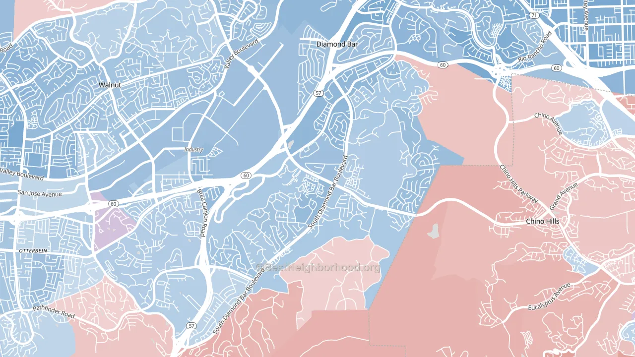 91765, CA block-group political-lean map