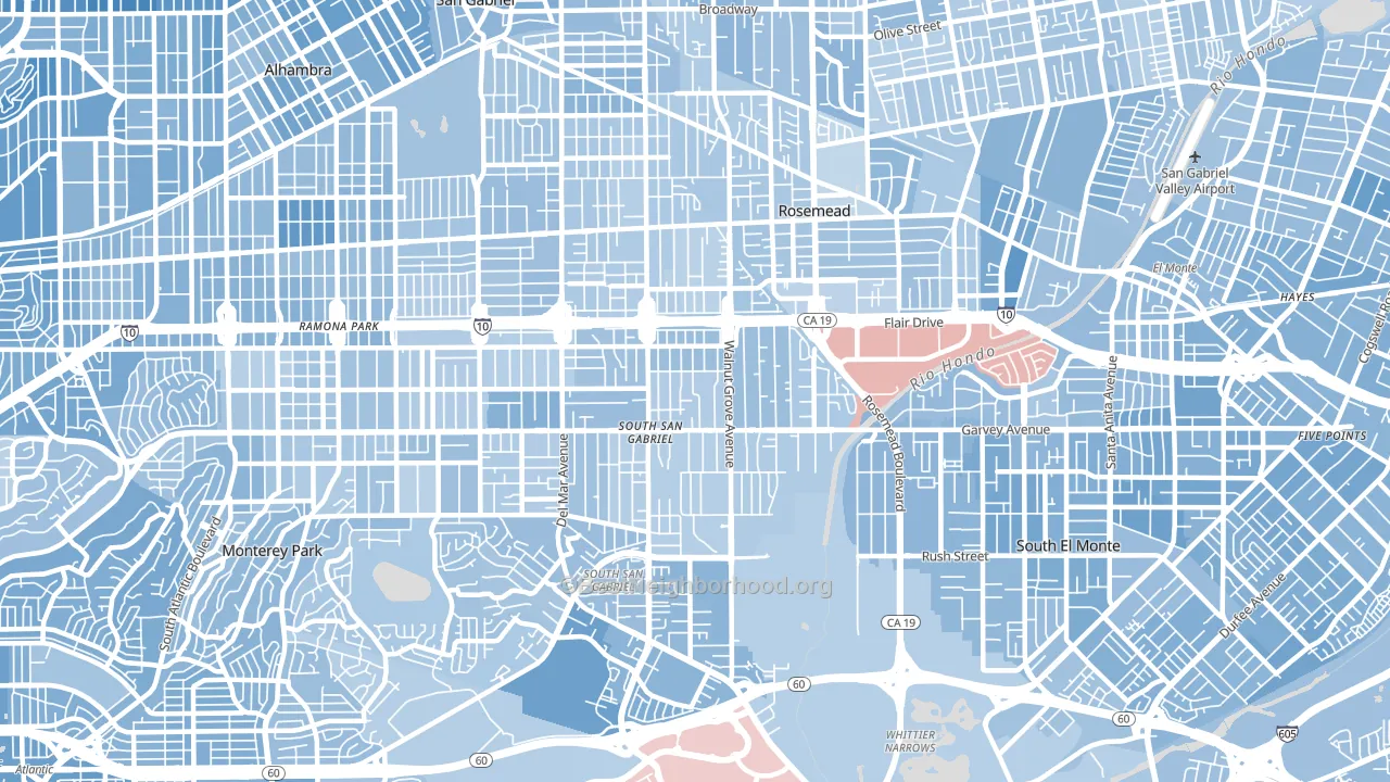 91770, CA block-group political-lean map