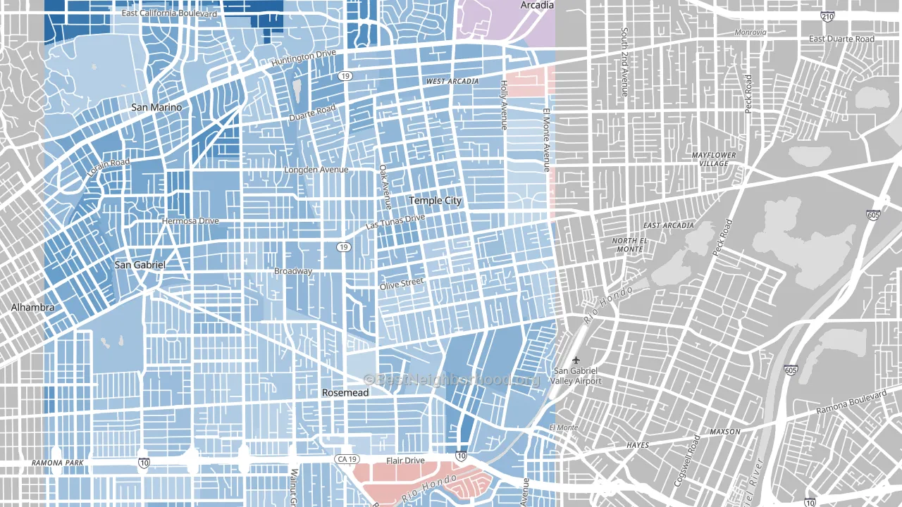 91780, CA block-group political-lean map