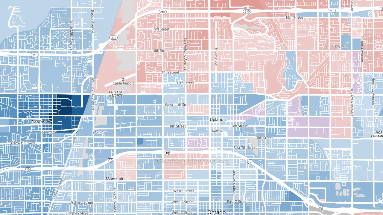 91786, CA block-group political-lean map