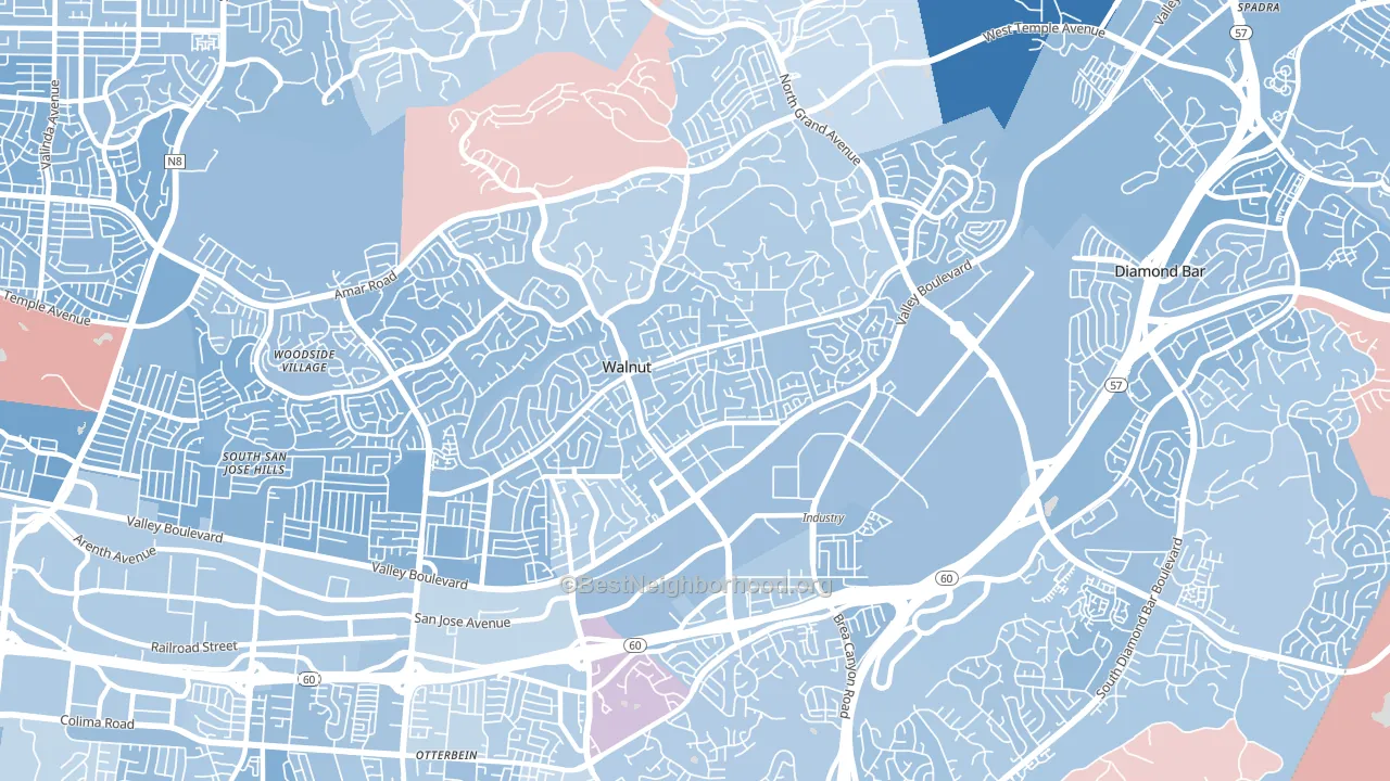 91789, CA block-group political-lean map