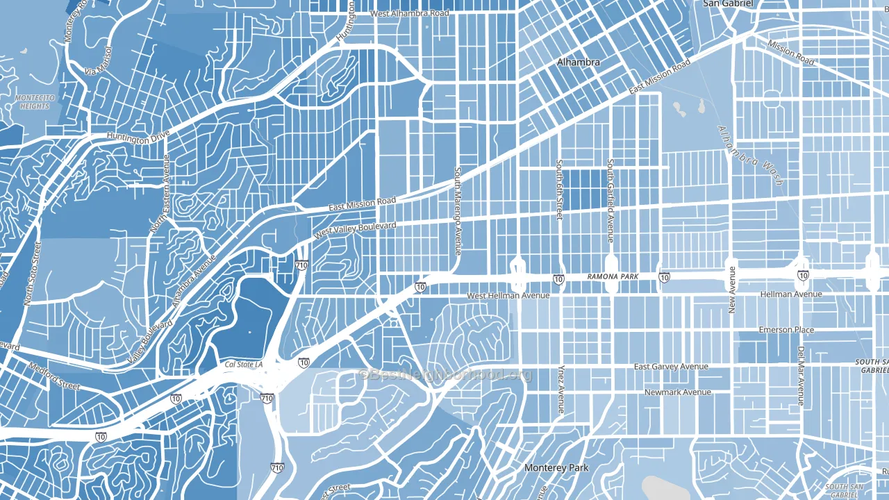 91803, CA block-group political-lean map