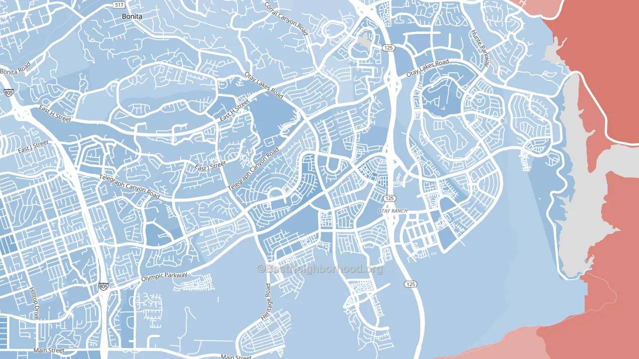 91913, CA block-group political-lean map