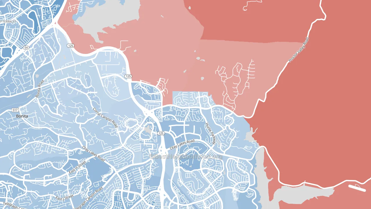 91914, CA block-group political-lean map
