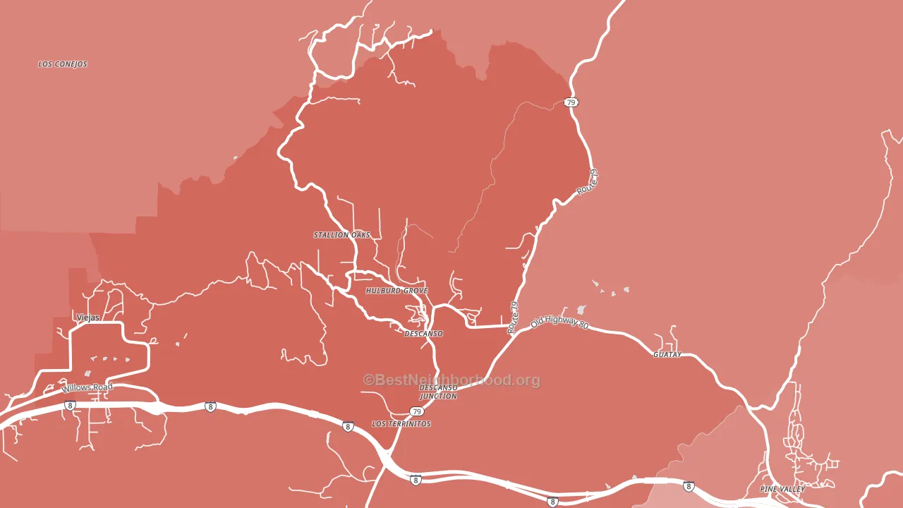 91916, CA block-group political-lean map